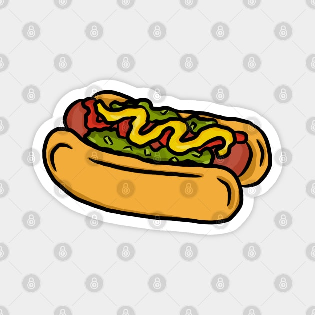 Hotdog Day Magnet by RoserinArt