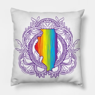 Illinois Mandala Pride Pillow