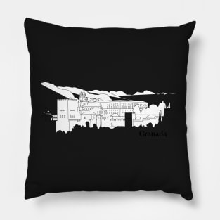 La Alhambra, Granada Line Art Pillow