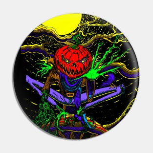 halloween pumpkin head scarecrow color Pin