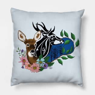 Doe and Buck Deer Pillow