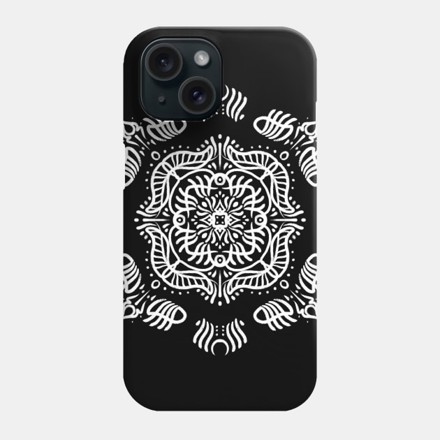 Branch Out Black and White Mandala Phone Case by WorkTheAngle