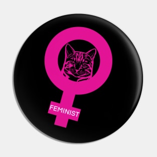 Cat knows feminist Pin