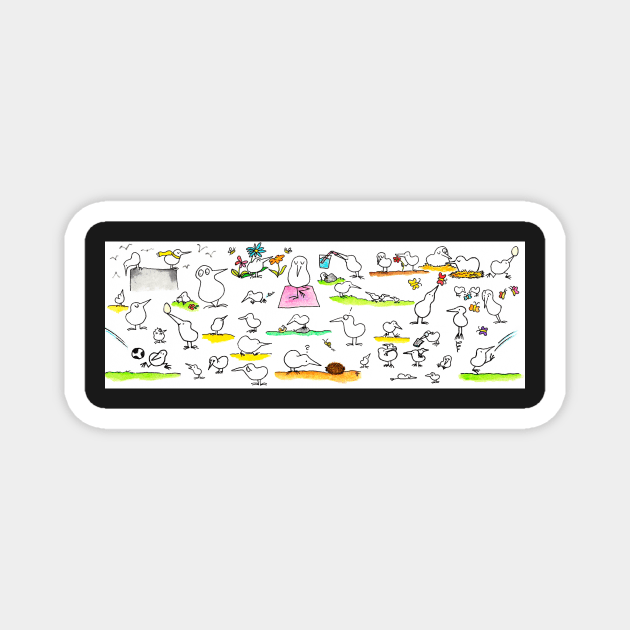 Funny Kiwi Birds Magnet by nicolejanes