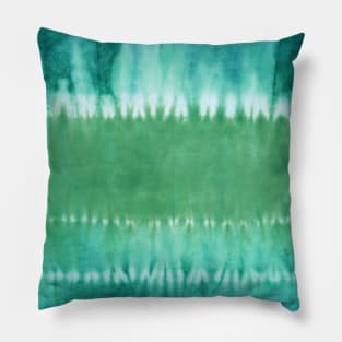 Teal Bold Tie-Dye Stripes Pillow