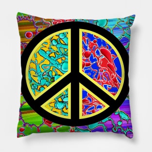 pop art peace graphic art Pillow