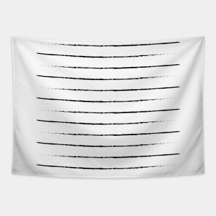 Minimal Simple White Background Black Lines Stripes Tapestry