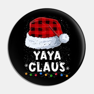 Yaya Claus Red Plaid Christmas Santa Family Matching Pajama Pin