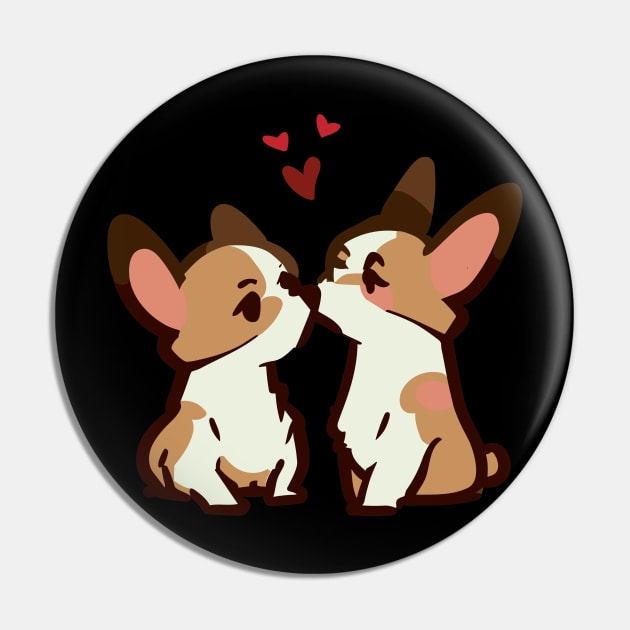 Two corgi dogs love Pin by TomFrontierArt