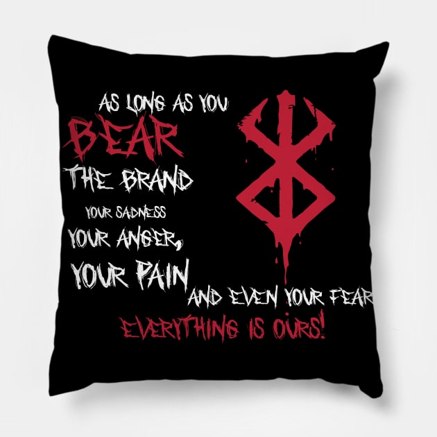 Bersek demon mark quote Pillow by Xagta