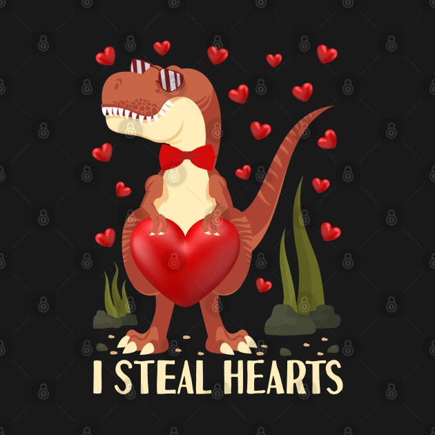 i steal hearts valentines day dinosaur t rex by Tesszero