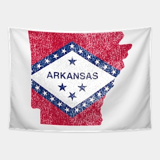 Arkansas Map and Flag distressed design Tapestry