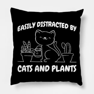 Cats And Plants Funny Cat Gift Pillow