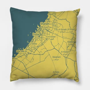 Dubai yellow map Pillow