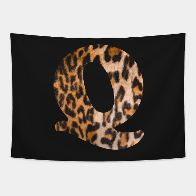 Letter Q leopard print Tapestry by ColorsHappiness