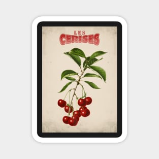 Old fruit poster - Cherries - Vintage - retro Magnet