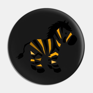 Zebra with black and yellow stripes Pin