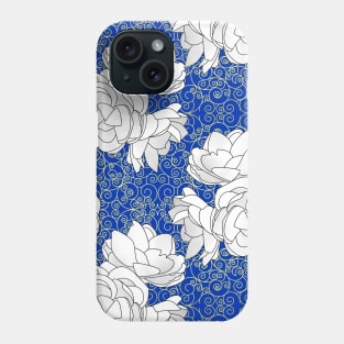 Sampaguita with Gold Swirls oin Navy Vertical Phone Case