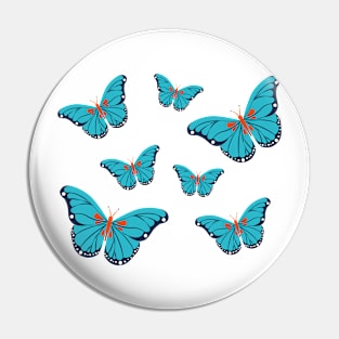 Vintage blue butterflies Pin