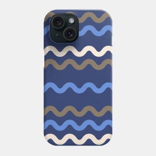 Waves by the beach - pasifika vibes  in blues, grey and white - deep calm - check out coordinating designs Phone Case