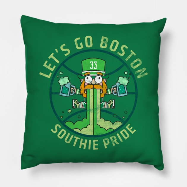 Let's Go Celtics! Drunken Leprechaun Boston Fan Gift Pillow by BooTeeQue