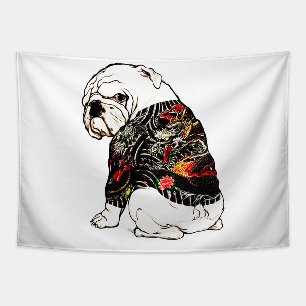 Bull dog Yakuza Tattoo Tapestry by dotanstav