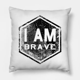 I AM Brave - Affirmation - Black Pillow