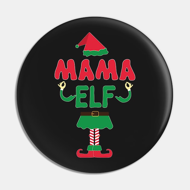 Funny Christmas Mama Elf Matching Family Apparel Pin by Evoke Collective