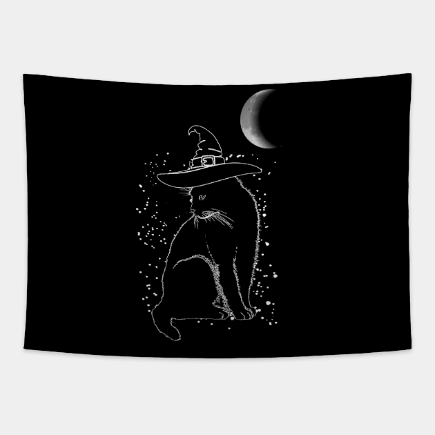 Vintage Black Cat Tapestry by UranusArts