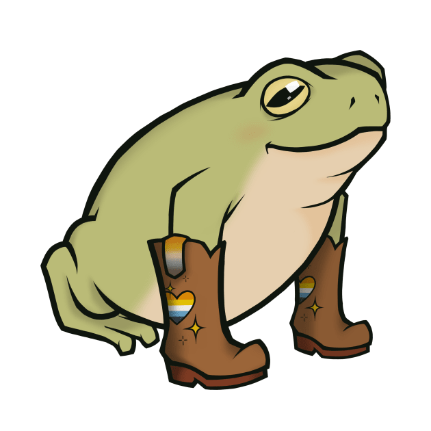 Aromantic Asexual Pride Cowboy Boots Frog by saltuurn