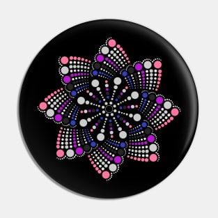 Seamless Repeating Geometric Mandala Dot Art Gender Fluid Pride Pattern Pin