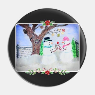 Snowmen Paradise - a whimsical version of love Pin