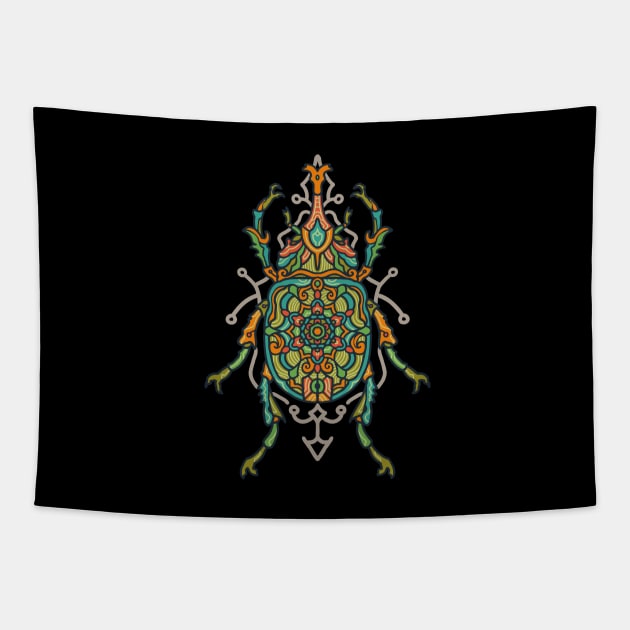 Mandala Beetle Tapestry by TambuStore