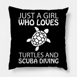 Girl Turtle scuba diving Pillow