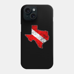 Vintage Dive Texas Scuba Diving State Map Dive Flag Distressed Phone Case