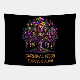 Mardi Gras Magic - Eternal Carnival Spirit Tree Tapestry