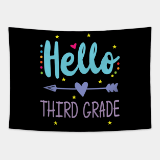 Heart Arrow Teacher Student Back To School Hello Third Grade Tapestry