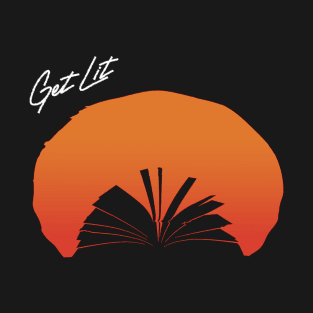 Get lit-album cover parody with a sunset and a book in negative space T-Shirt