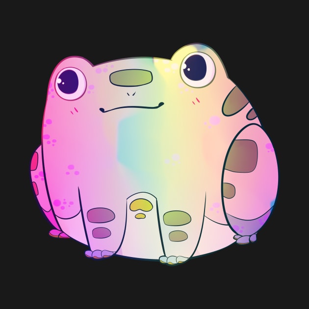 Chibi Frog Sitting - Pastel Colors by larkspurhearts