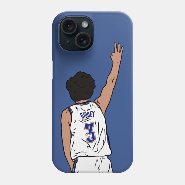 Josh Giddey 3 Point Celebration Phone Case by rattraptees
