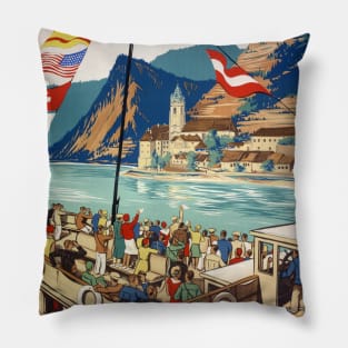 Wachau Austria Vintage Poster 1930 Pillow