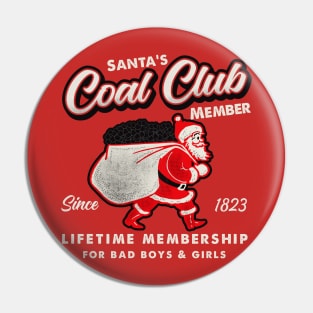 Santa's Coal Club Member Pin