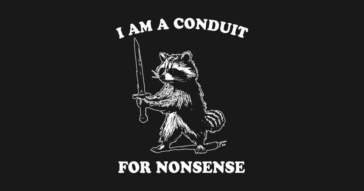 I Am a Conduit for Nonsense - Raccoon Meme - T-Shirt | TeePublic