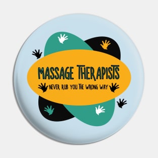 Massage Therapists Hands Rub Colorful Pin