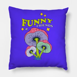 Funny mushroom friends Pillow