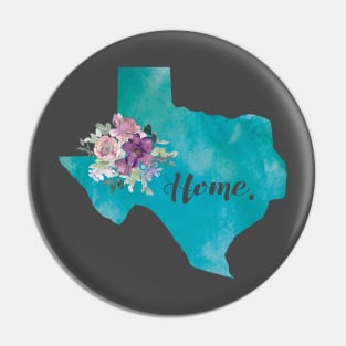 Texas State and Flowers Pin