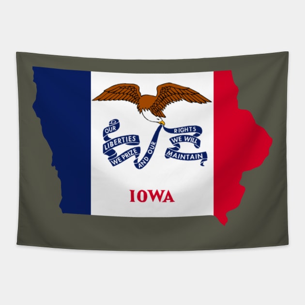 Iowa Flag Map Tapestry by maro_00