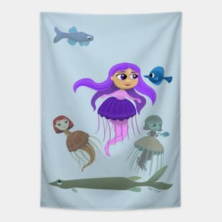 Jellyfish Mermaids Tapestry