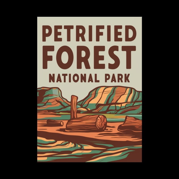 Petrified Forest US Arizona Retro Poster by Perspektiva