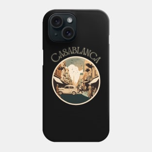 Casablanca Morocco Streetscape Art - Retro Vintage Travel Phone Case